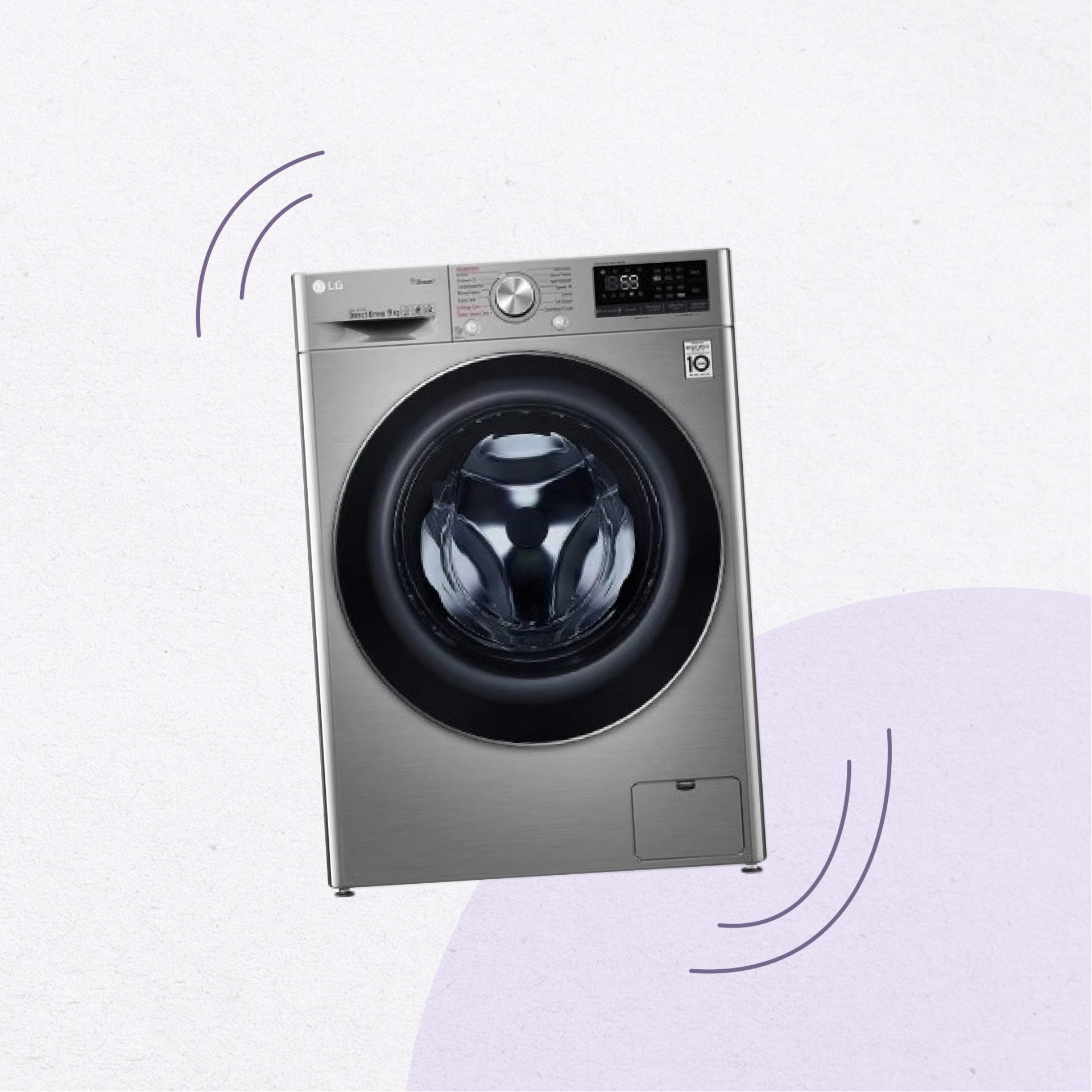 Lave-linge Hublot 9kg LG F4V7VWP2T