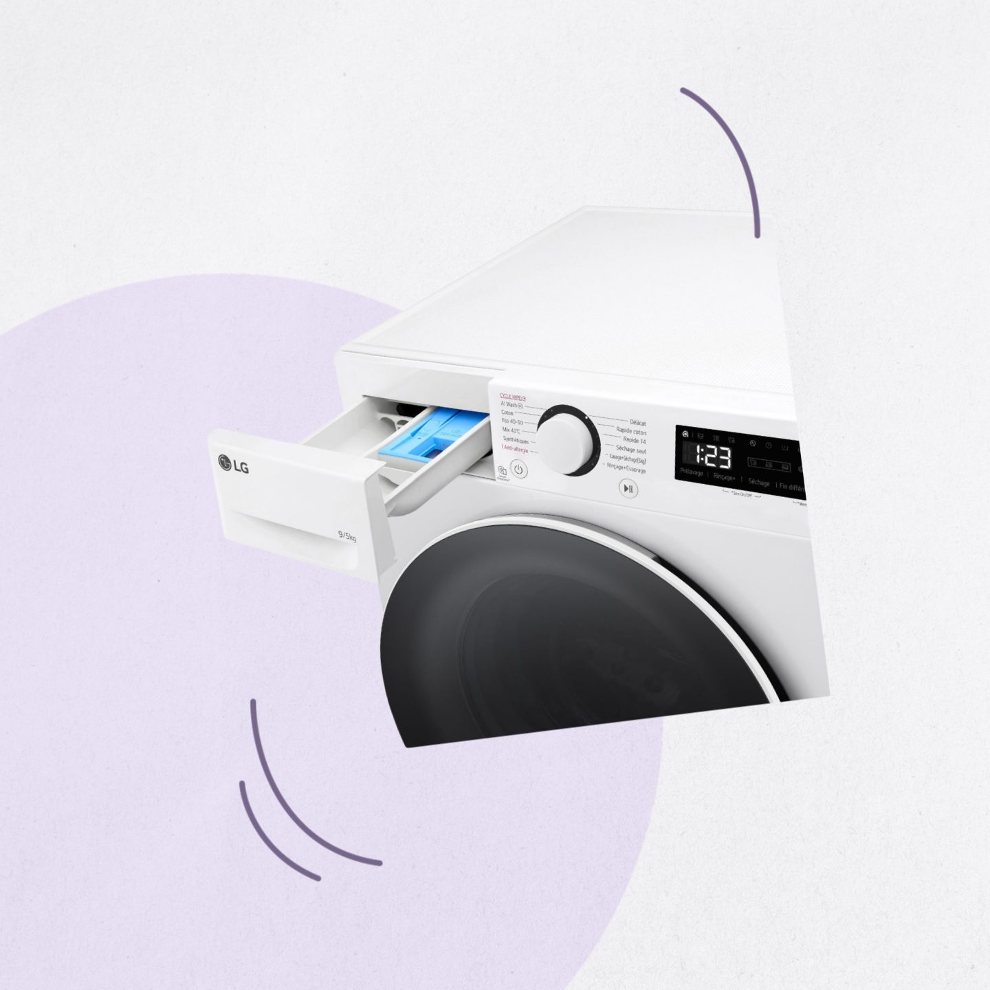 Lave-linge séchant 9kg LG F952SR50WRS