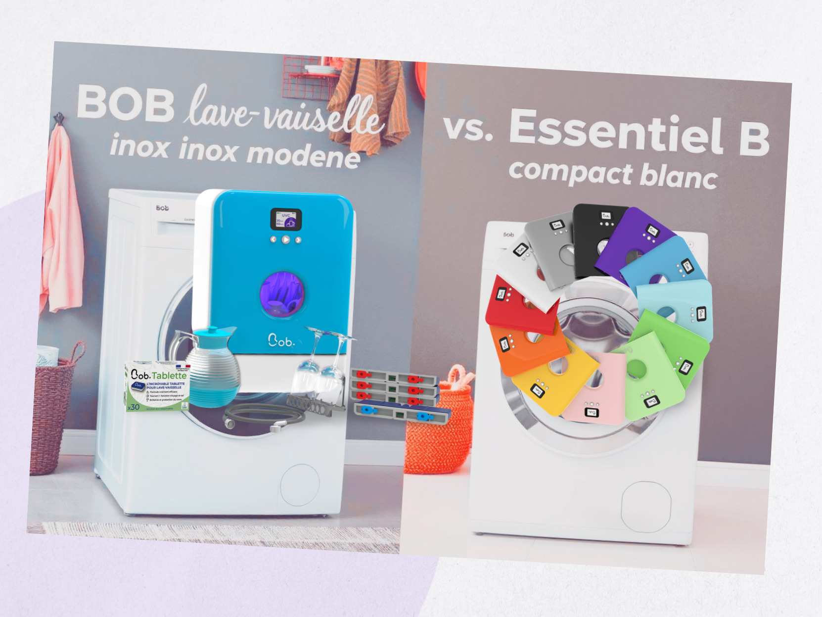 Comparatif lave-vaisselle Bob vs mini lave-vaisaille Essentiel B